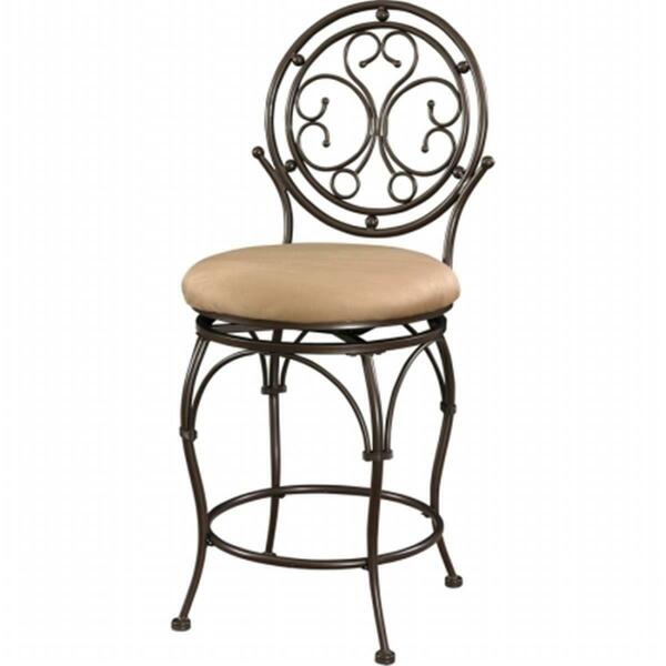 Powell Big and Tall Scroll Circle Back Counter Stool - Bronze 586-726